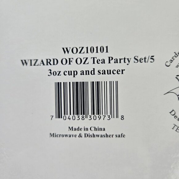 Wizard of Oz Tea Party Set (5) 3 oz Espresso Cups & Saucers Porcelain Orig Box - Picture 15 of 16